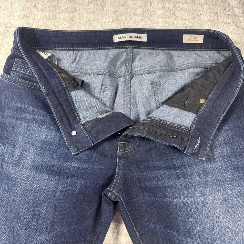 Mavi Zach Straight Leg Jeans Dark Blue Denim Premium 34x30 NWOT Excellent NEW